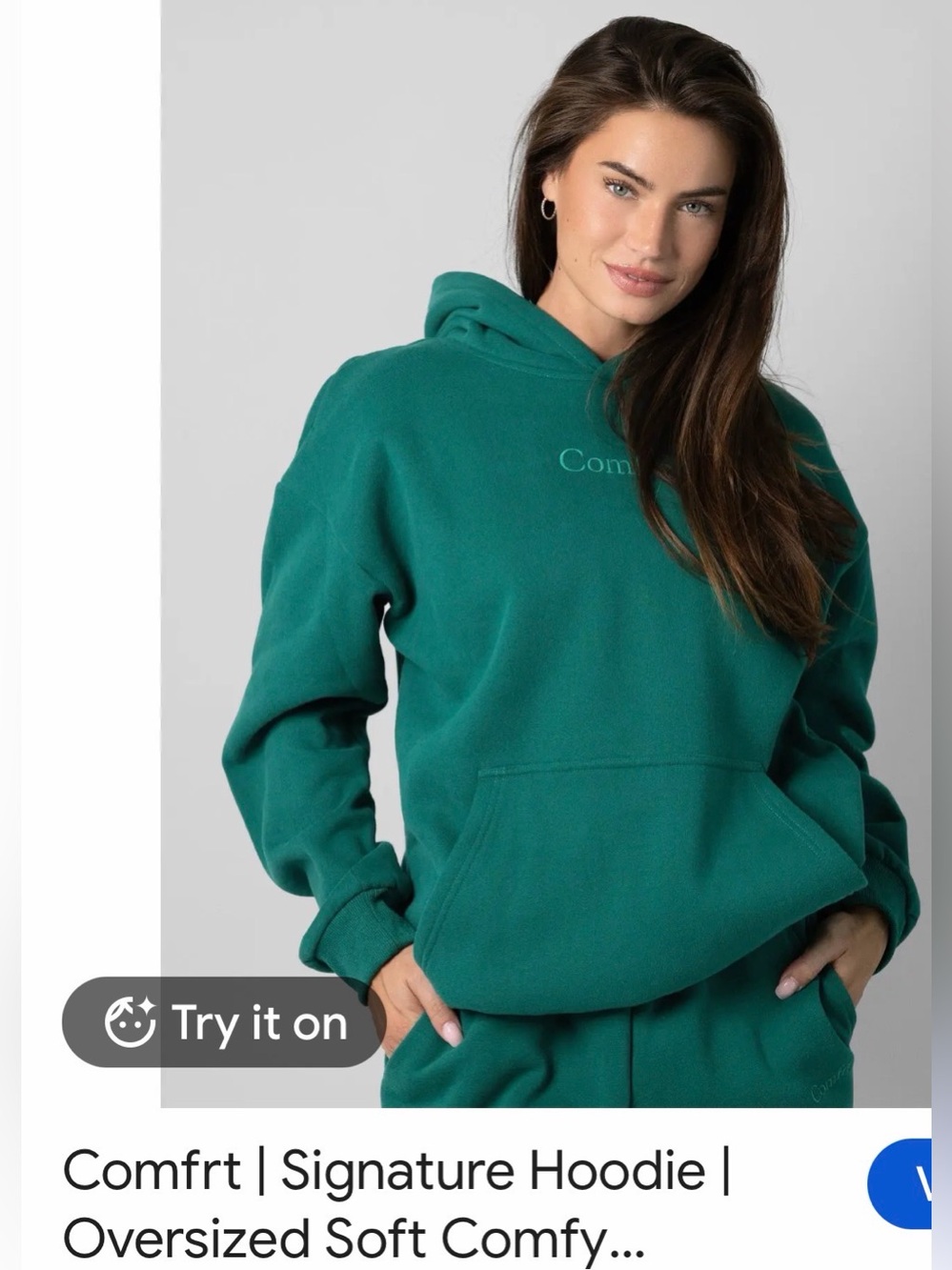 Comfrt Signature Oversized Hoodie in Teal